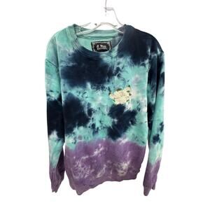 Blind Rooster Women's XL Sweatshirt Tie Dye Japanese Writing Fleece Groovy